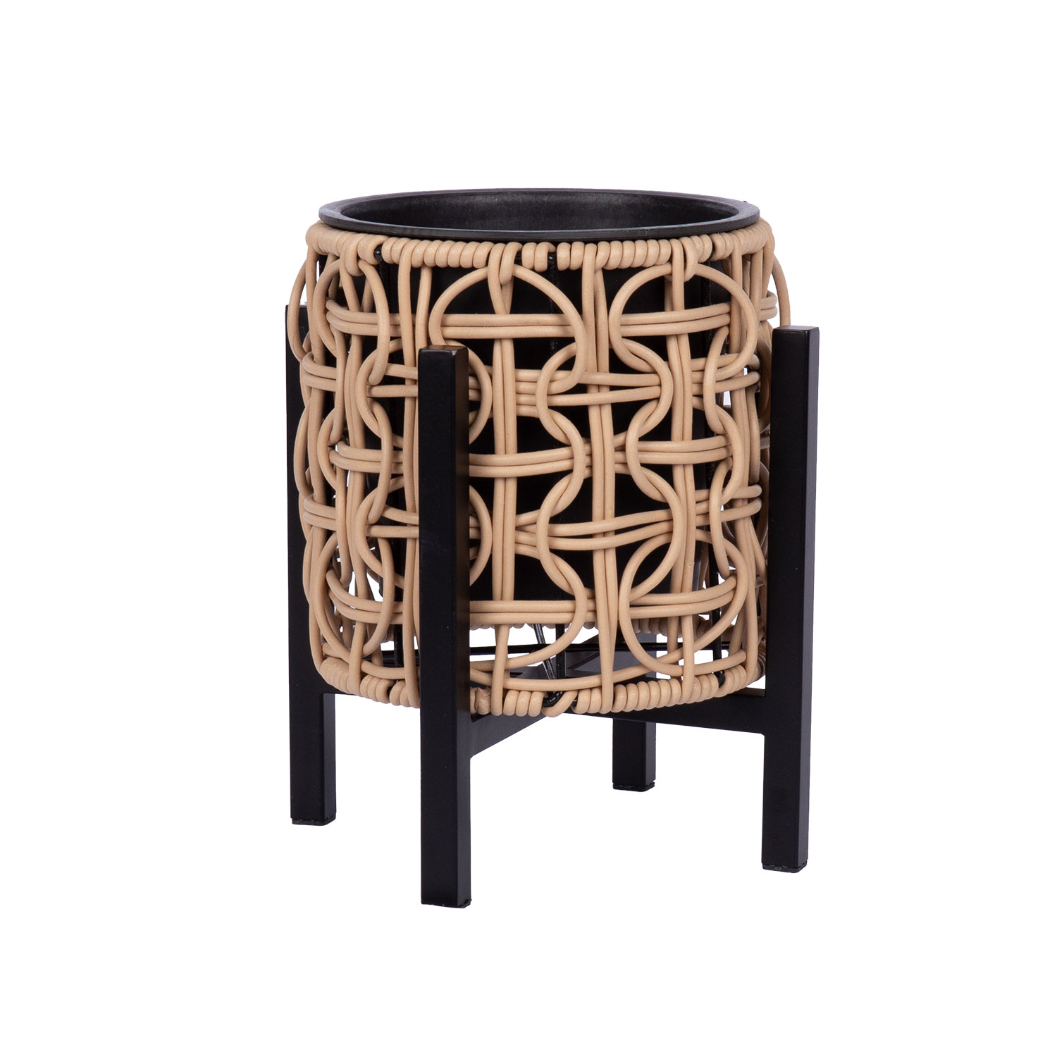 38226 Lillepott WICKER alusega 20x20xH23cm, helepruun - Image 1