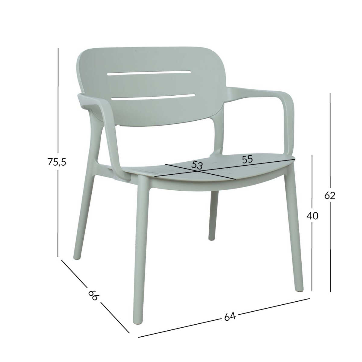 Tool MANGO 64x66xH75,5cm, rohekashall pl - Image 2