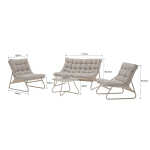 Aiamööblikomplekt SAMBA laud, diivan ja 2 tooli, helehall - Image 2