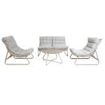 Aiamööblikomplekt SAMBA laud, diivan ja 2 tooli, helehall - Image 3