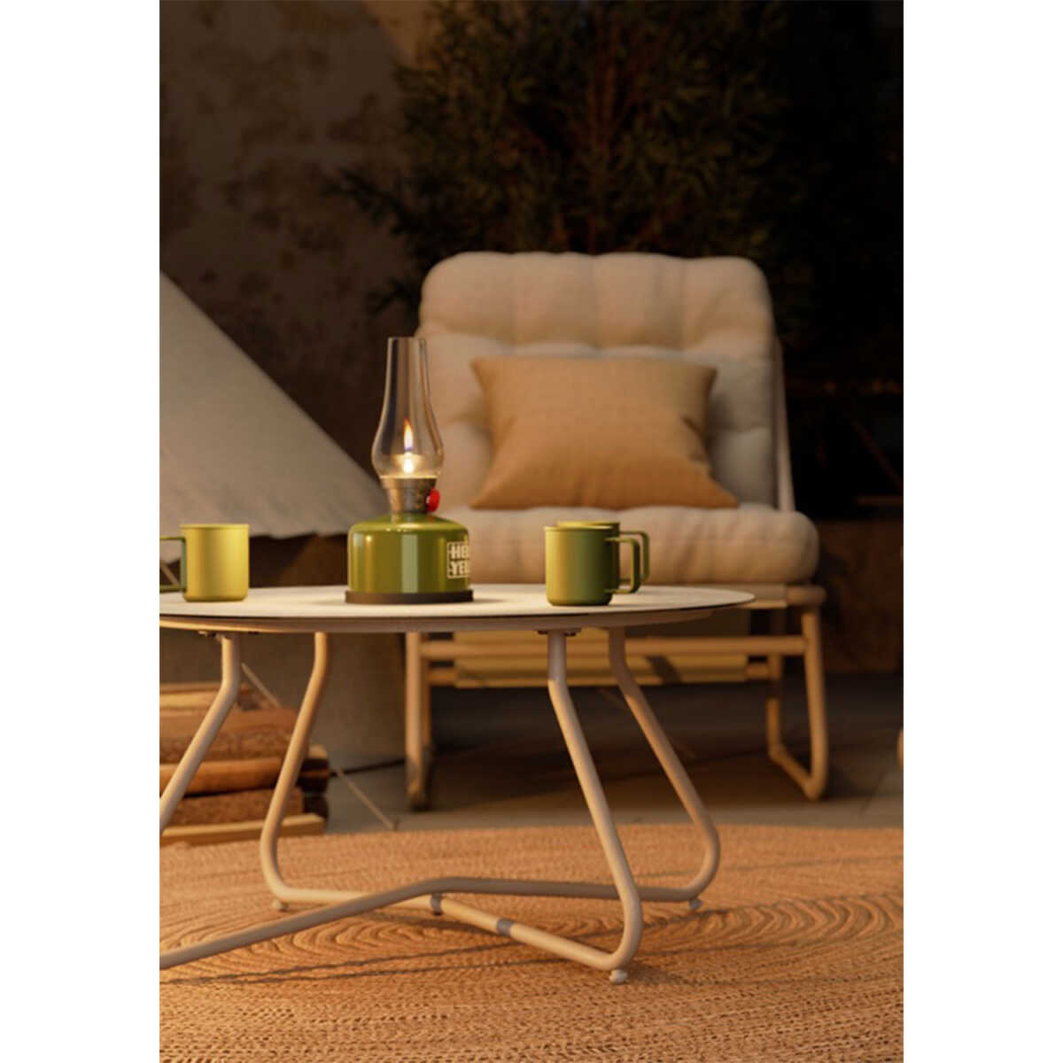 Aiamööblikomplekt SAMBA laud, diivan ja 2 tooli, helehall - Image 7