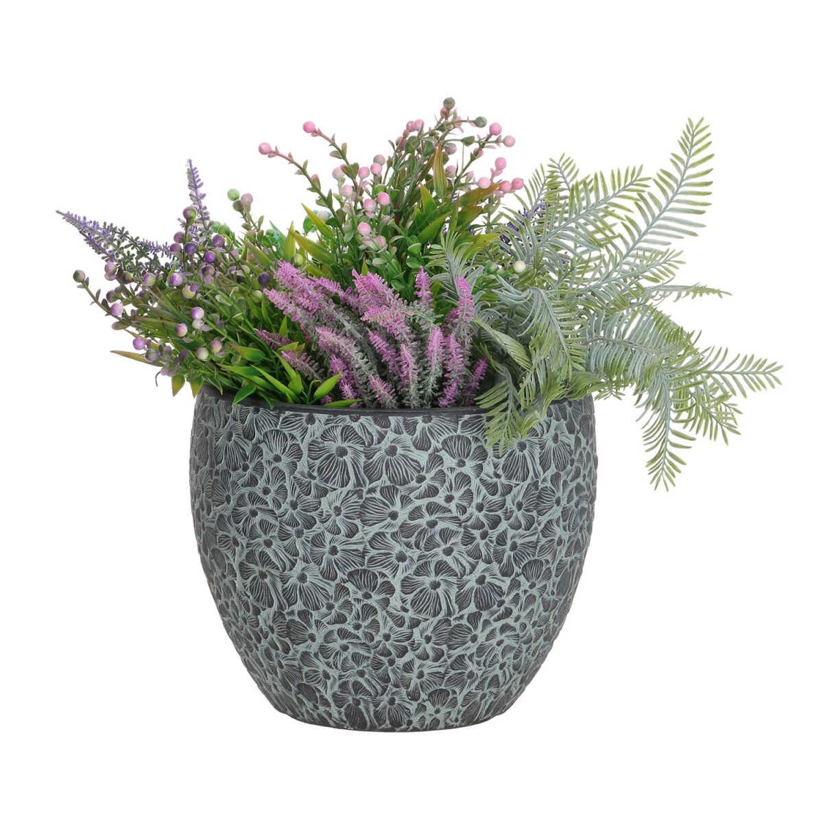 Lillepott FLORA D44xH36cm, must/hall - Image 2