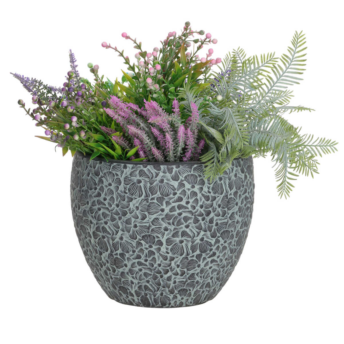 Lillepott FLORA D37xH30cm, must/hall - Image 2