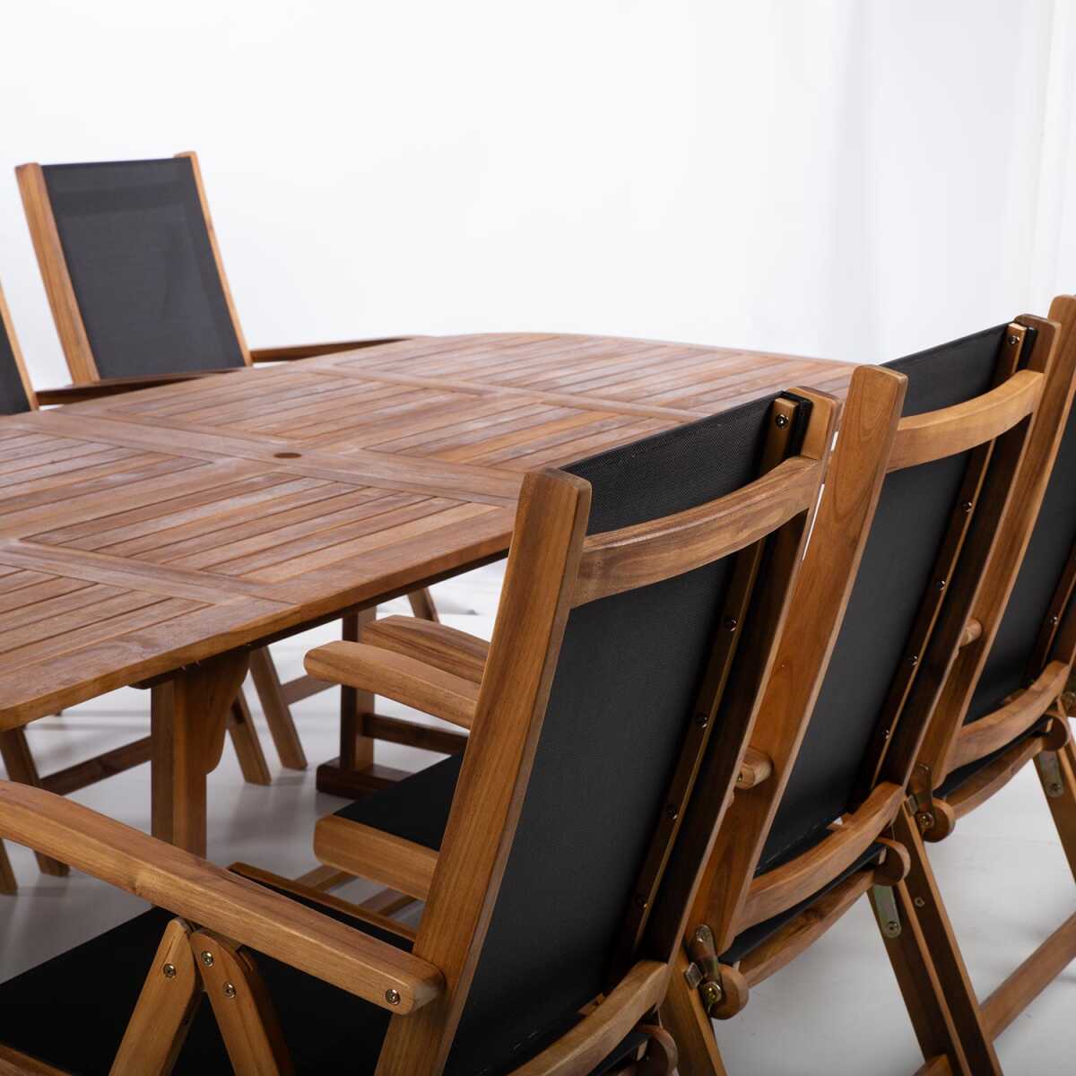 Aiamööblikomplekt FABIOLA laud ja 8 tooli - Image 4