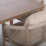 Aiamööblikomplekt MEDINA laud ja 4 tooli, beež - Image 3