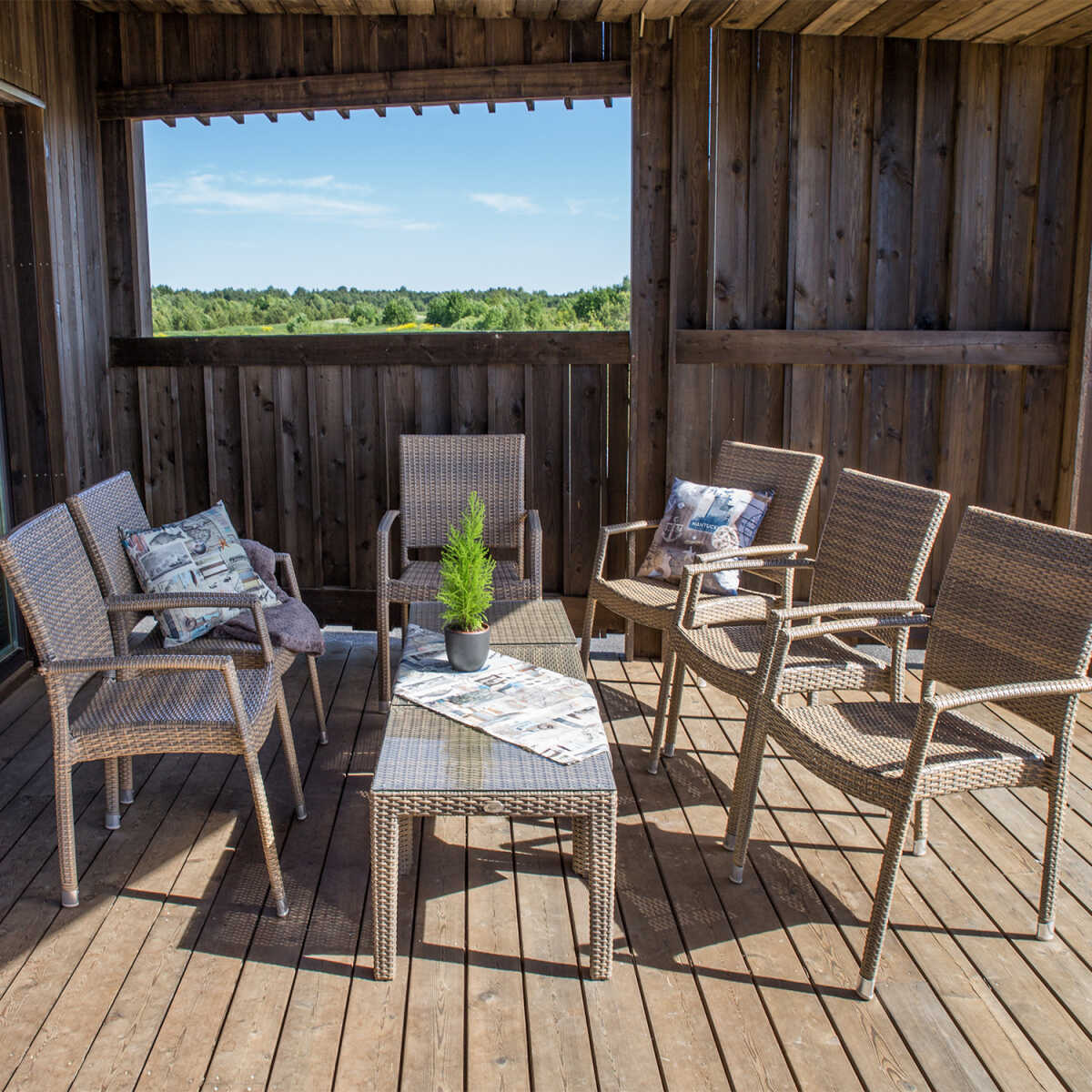 Abilaud WICKER 50x50xH45cm, cappuccino - Image 3